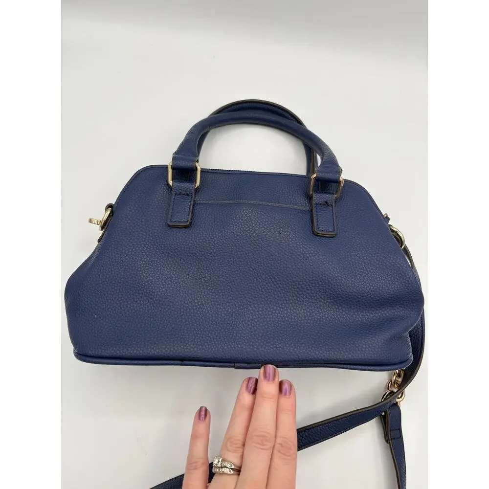 Liz Clairborne Nayla Mini Dome Satchel Navy Blue Handbag Pink Flowers Crossbody